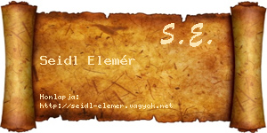 Seidl Elemér névjegykártya