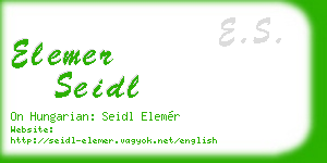 elemer seidl business card