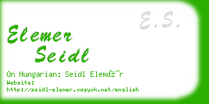 elemer seidl business card